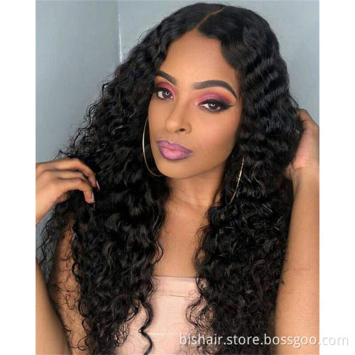 Deep Wave Front Lace Wig Wet Wave Real Human Hair Wig Suitable for Women Brazilian Real Human Hair Front Lace Wig With Baby Hair